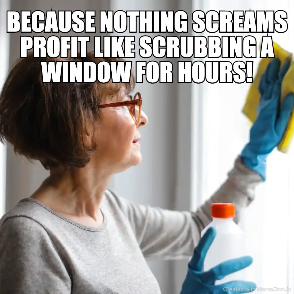 Profit margin for an Airbnb cleaning business meme